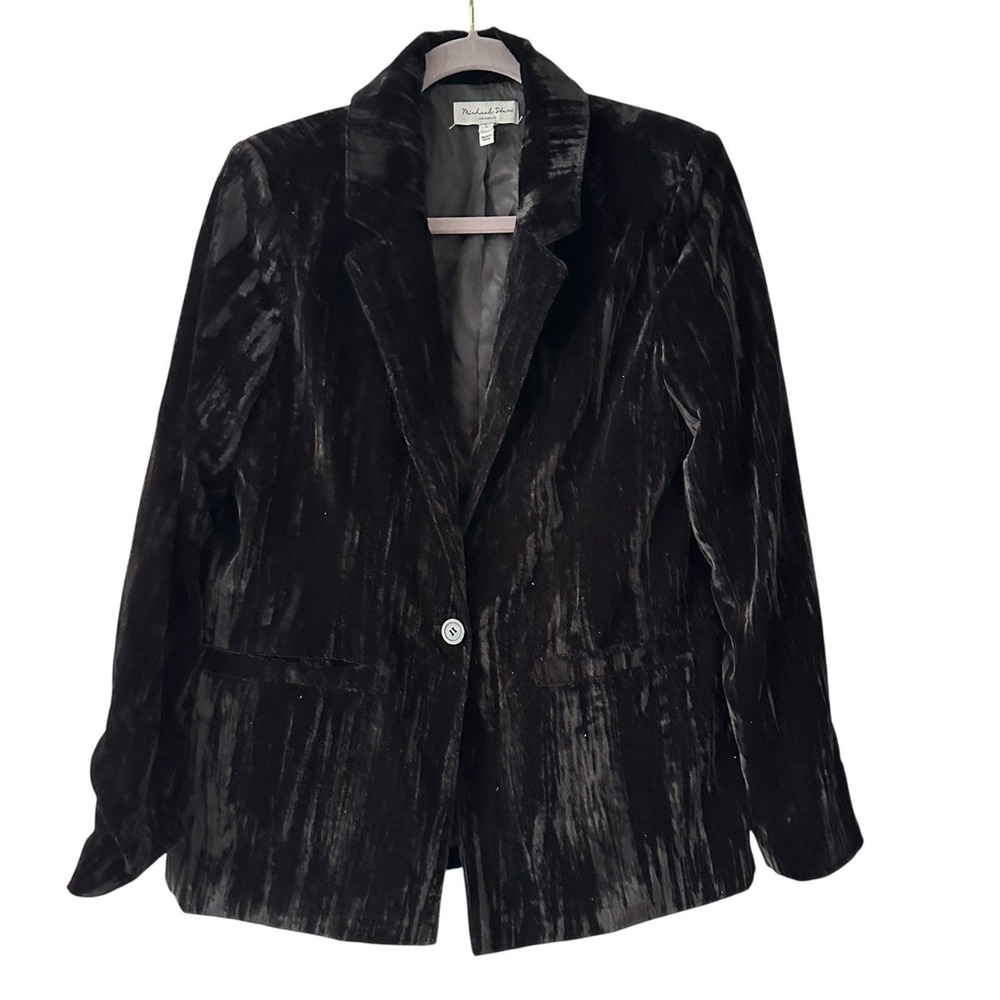 Michael Stars Crushed Velvet Single Button Blazer Pockets Size S